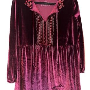 Panhandle Slim Velvet Tunic Burgundy wine XL